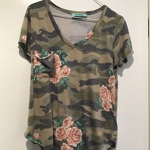 Karlie camouflage flowered shirt